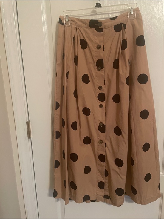 Who What Wear Dresses & Skirts - Who What Wear Tan Maxi Skirt with Black Polka Dots Size 2